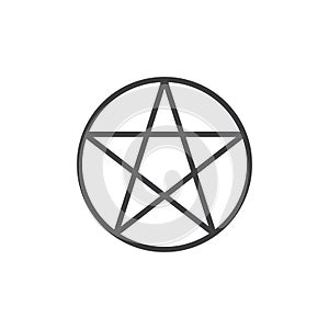 Pentagram or pentalpha outline icon