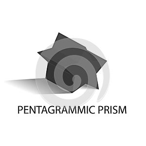 Pentagrammic Prism Geometric Figure of Black Color