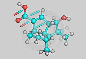 PentalensÃ¤ure molecular model