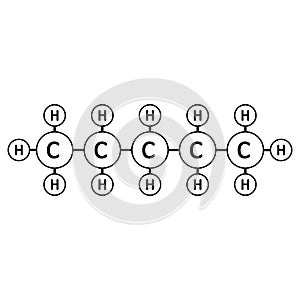 Pentane molecule icon