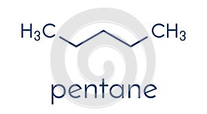 Pentane n-pentane alkane molecule. Skeletal formula. photo