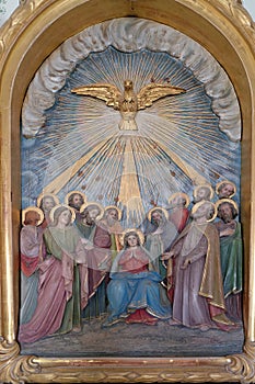 Pentecost, the descent of the Holy Spirit