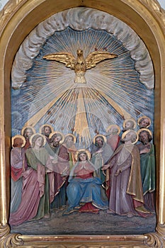 Pentecost, the descent of the Holy Spirit