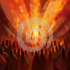 Pentecost: A Powerful Image of the Holy Spirit Descending as Tongues of Fire photo