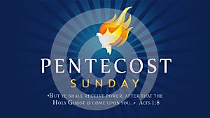 Pentecost sunday banner with Holy Spirit in flame