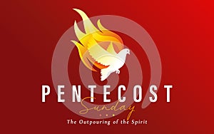 Pentecost Sunday - The Outpouring of the Spirit, dove in flame photo