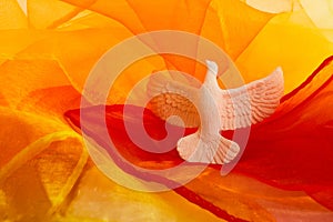 Pentecost Sunday. Pentecost background with flying dove photo