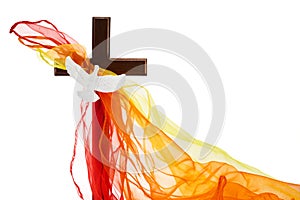 Pentecost Sunday. Pentecost background with flying dove photo