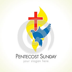 Pentecost Sunday vector greetings.