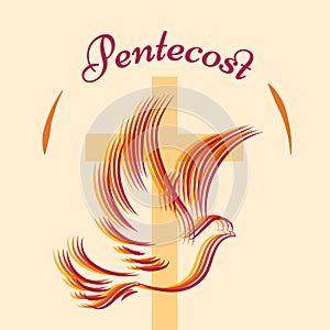 Pentecost Whit Sunday illustration poster vector banner