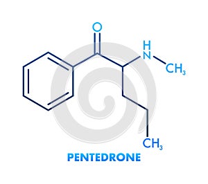 Pentedrone formula. Pentedrone molecular structure. Vector illustration