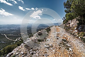 Penteli mountain country road at Attica, Greece photo