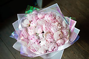 Peonies in a bouquet of flowers