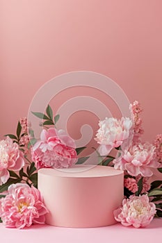 Peonies on Pastel Podiums: A Display of Elegance and Softness