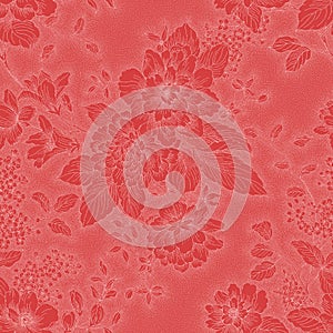 Peony flower seamless pattern drawing