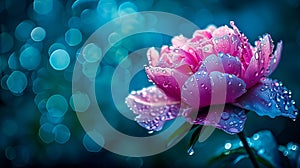 Peony flower, water drops, ai