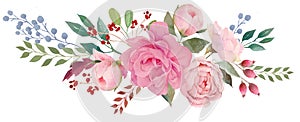 Peony and roses floral composition
