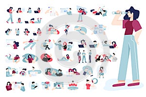 Set of modern flat design people icons