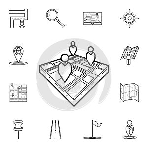 people on 3d map icon. Detailed set of navigation icons. Premium graphic design. One of the collection icons for websites, web