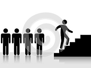 People Achieve Climb Up Stairs