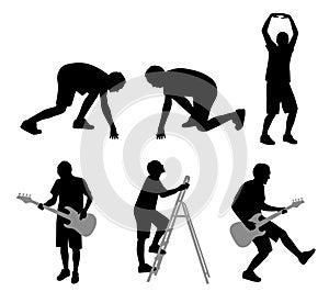 People in action silhouette