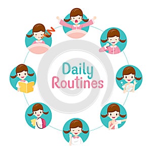 The Daily Routines Of Girl On Circle Chart