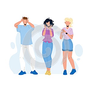 People With Admiration Emotion Screaming Vector Illustration