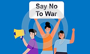 People are against war. Say no to war. Peace to the world illustration