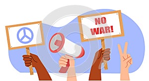 People against war vector concept