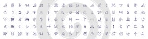People age line icons signs set. Design collection of Aging, Maturation, Maturity, Senescence, Developing, Growing photo