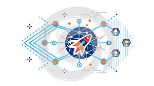 People AI Communication Vector, Social Tech Human Digital Interaction Network. vector design Generative AI