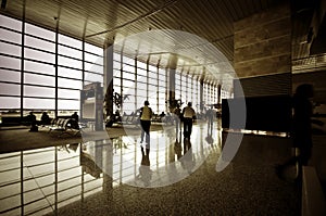People at airport interior