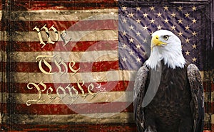 We the people, American flag, American eagle