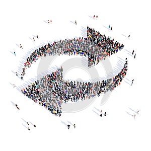 People arrow direction 3d