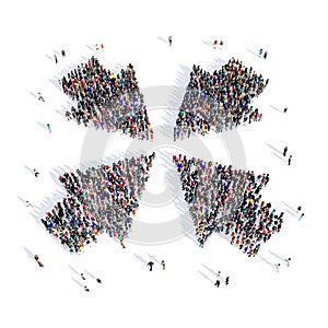 People arrow direction 3d