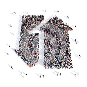 People arrow direction 3d