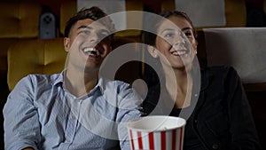 People audience watching movie in cinema theater.