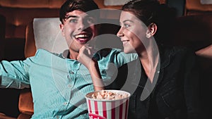 People audience watching movie in cinema theater.