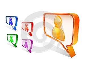 People avatar in chat sign icon set