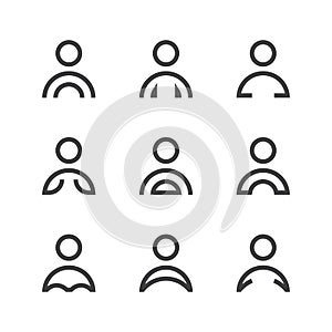 people avatar outline icon modern style, simple, set collection design vector