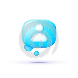 People avatar profile 3d Icon. Modern 3d icon on white background. Talk bubble speech icon. Isolated vector. Dialog