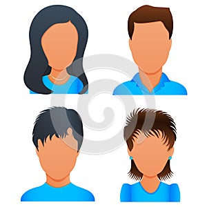 People avatar profile picture set vector, diverse business men and women user icons. Flat design cartoon people characters