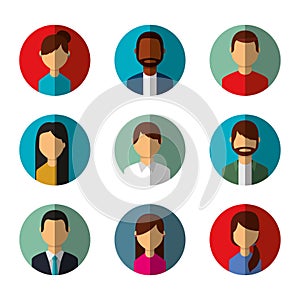 People avatars social media characters round icons