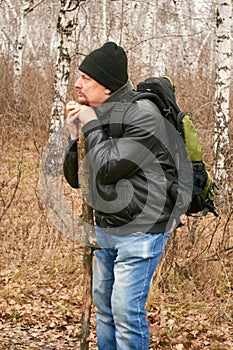 People with a backpack and a buddy