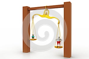 People balancing in sclaes