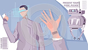 People Barcode Flat Composition