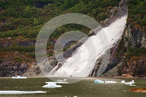 Alaska Nugget Falls At Mendenhall Glacier