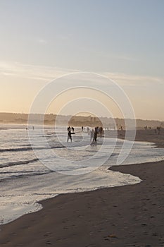 People on the beach in Coronado beach in San Diego California