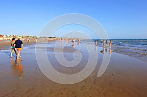 People on the beach Costa Ballena, Cadiz province, Spain