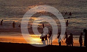 People on the Beach sunset